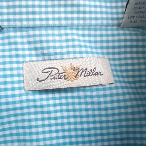 Peter Millar gingham short-sleeved button down shirt - Picture 4 of 4